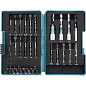 Set Inserti MAKITA da 38 Pezzi per Avvitatori a Impulsi con Inserti C-Form ed E-Form Attacco 1/4″ HEX Bussole Magnetiche e Custodia Rigida tipo Impact Premier articolo E-26179