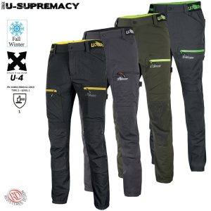 Pantalone Cargo INVERNALE da Lavoro U-POWER Multitasche in Tessuto U-4 Elasticizzato Impermeabile con Vestibilità Jogging per Uomo e Donna Unisex modello HORIZON
